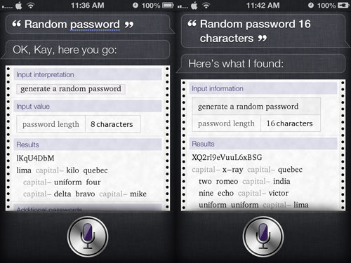Creare Password con Siri