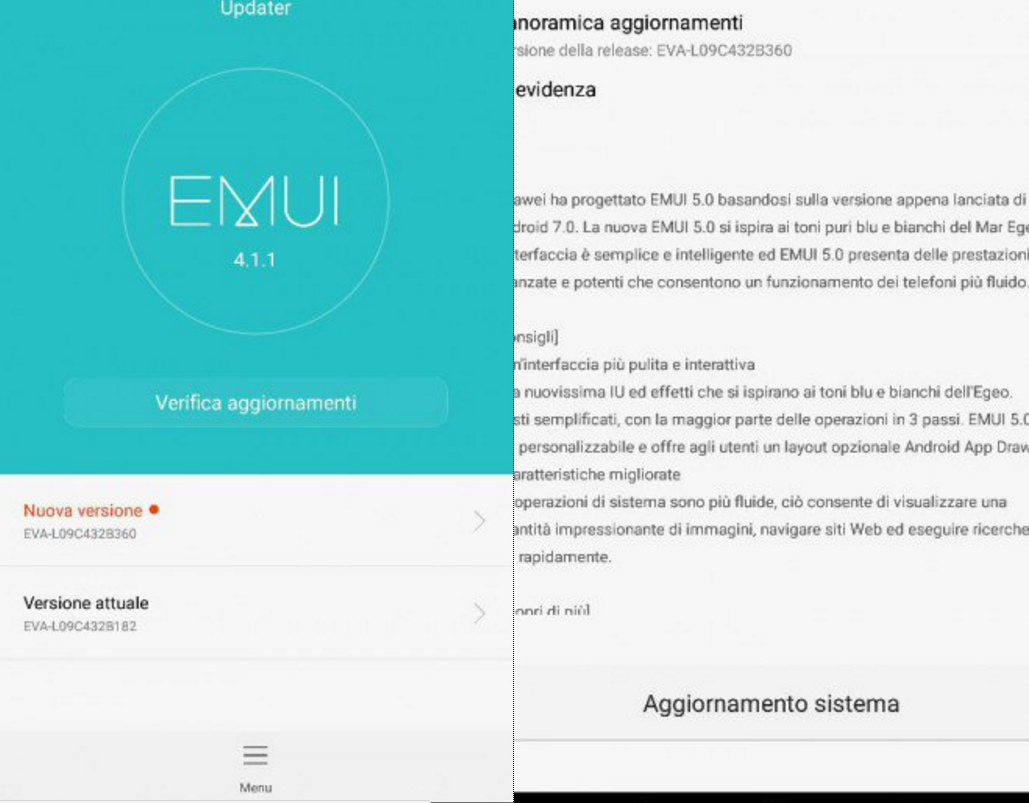 Aggiornamento Huawei P9