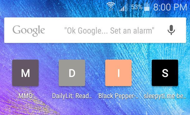 Inserire Scorciatoia Segnalibri Android