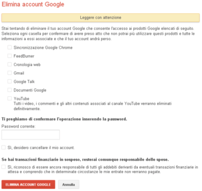 Come cancellare un account Gmail