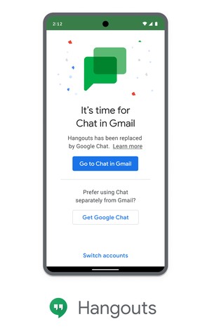 Richiesta di Google Chat di Google Hangouts